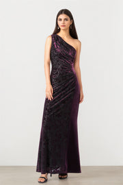 Purple Devoré Velvet Dress