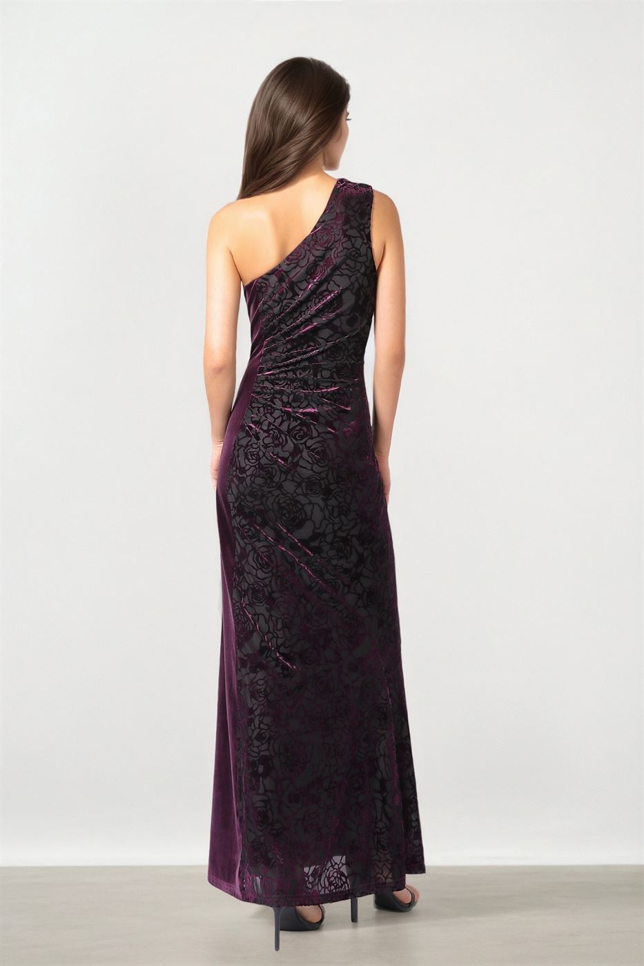 Purple Devoré Velvet Dress