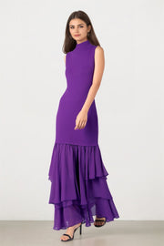 PURPLE KNITTED MAXI DRESS