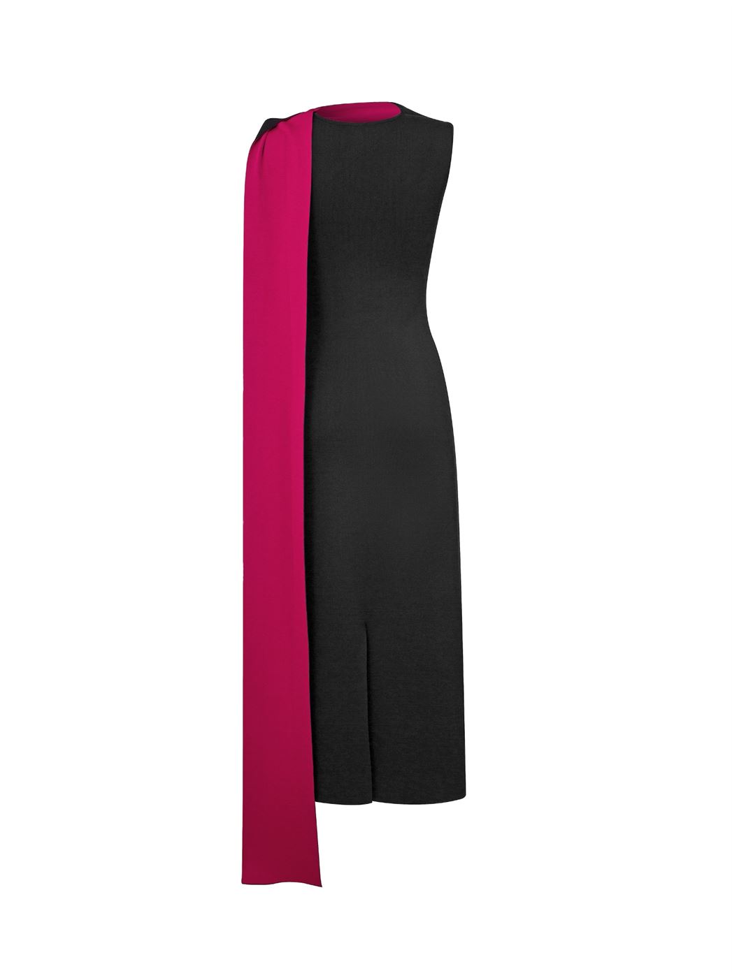 Knit Dress with Shoulder Scarf