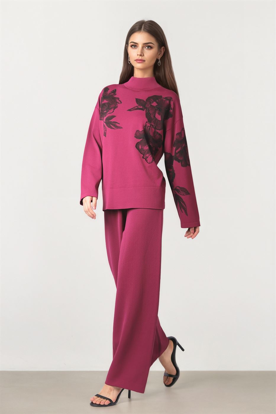 Floral Print Knit Pullover