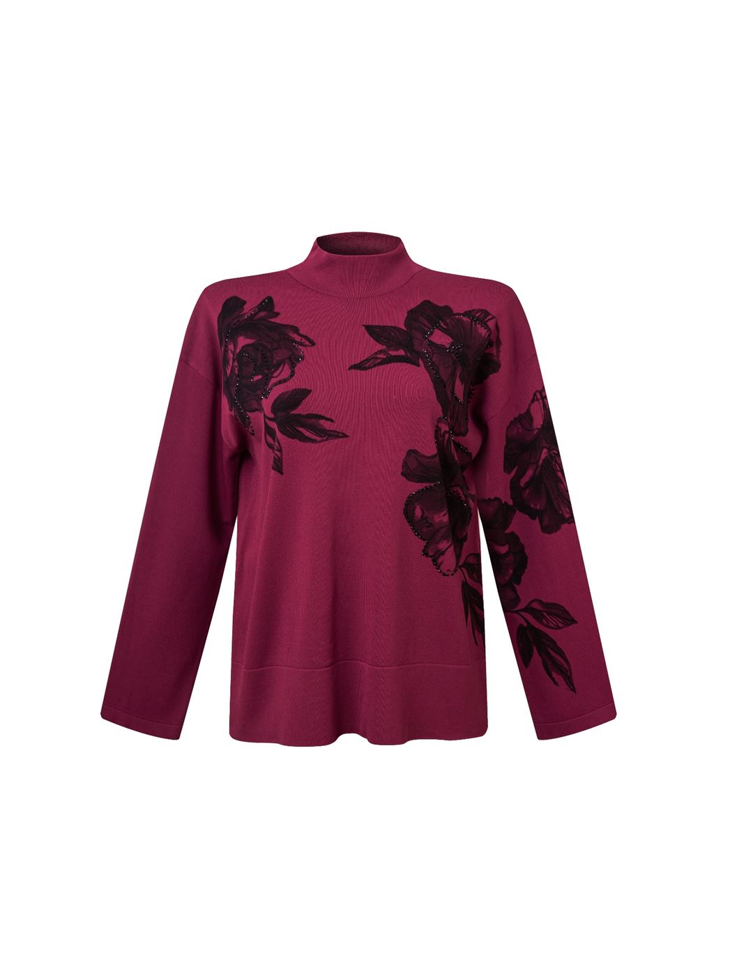 Floral Print Knit Pullover