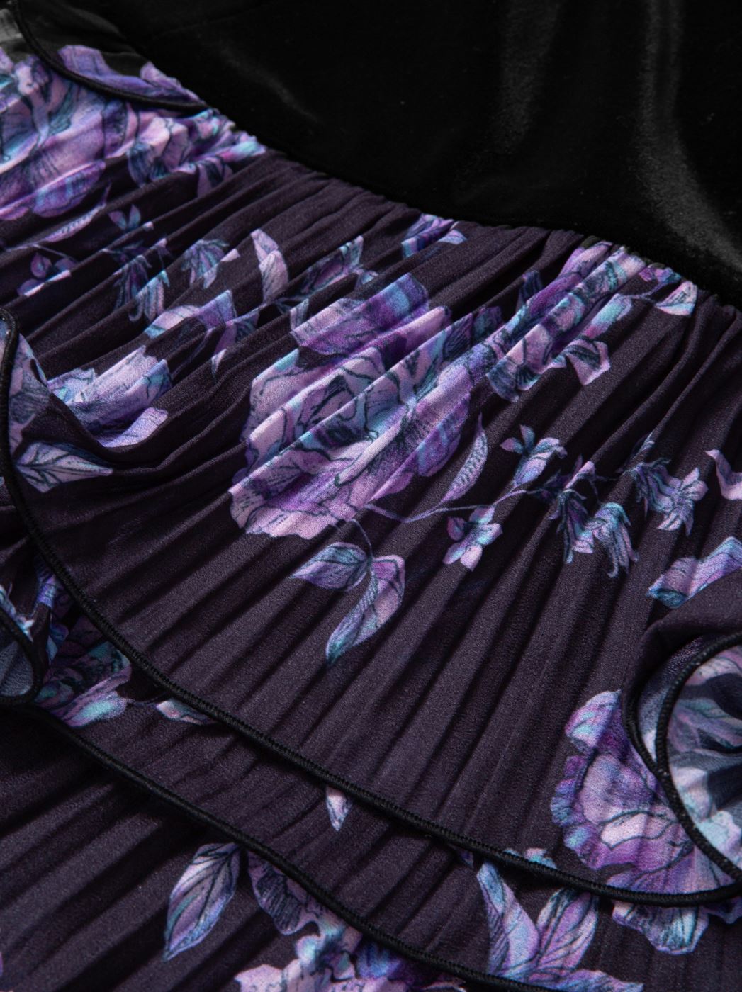 Floral Ruffle Velvet Dress