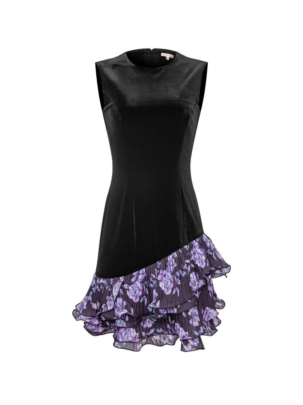 Floral Ruffle Velvet Dress