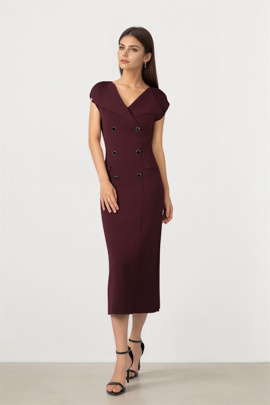 DOULBE BREASTED KNITTED DRESS