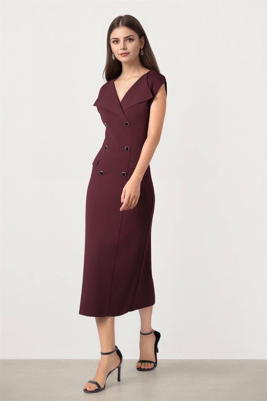 DOULBE BREASTED KNITTED DRESS