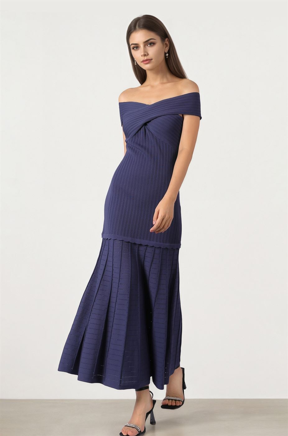 Off-Shoulder Knit Dress