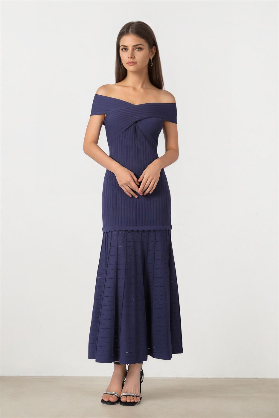 Off-Shoulder Knit Dress
