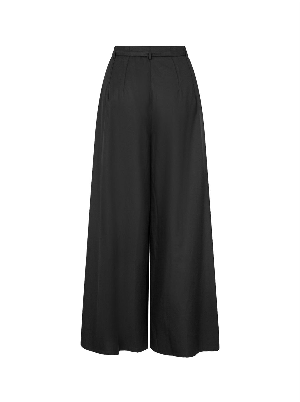 Crepe Wide-Leg Pants With Belt