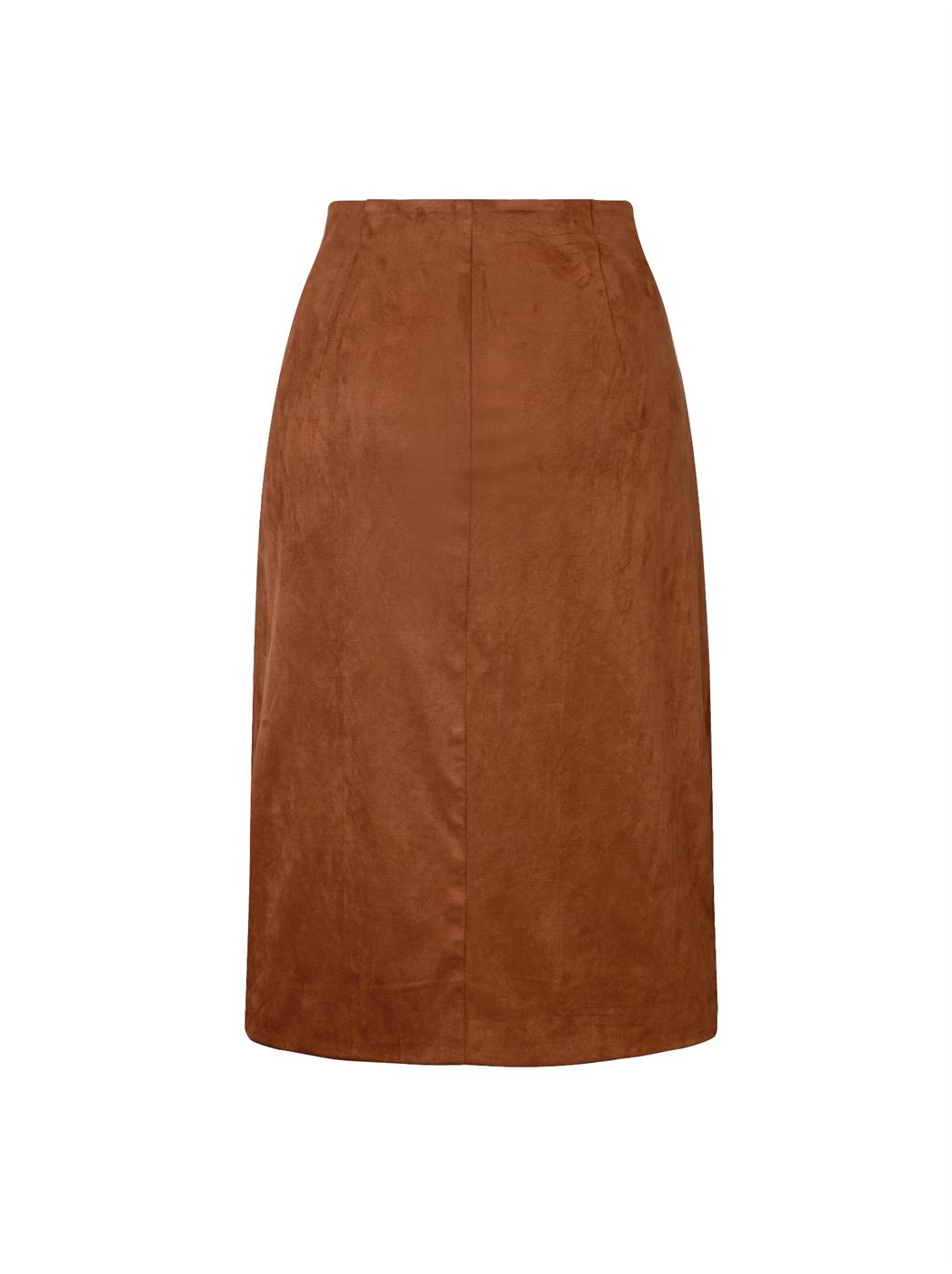 Dark Orange Suede Wrap Skirt