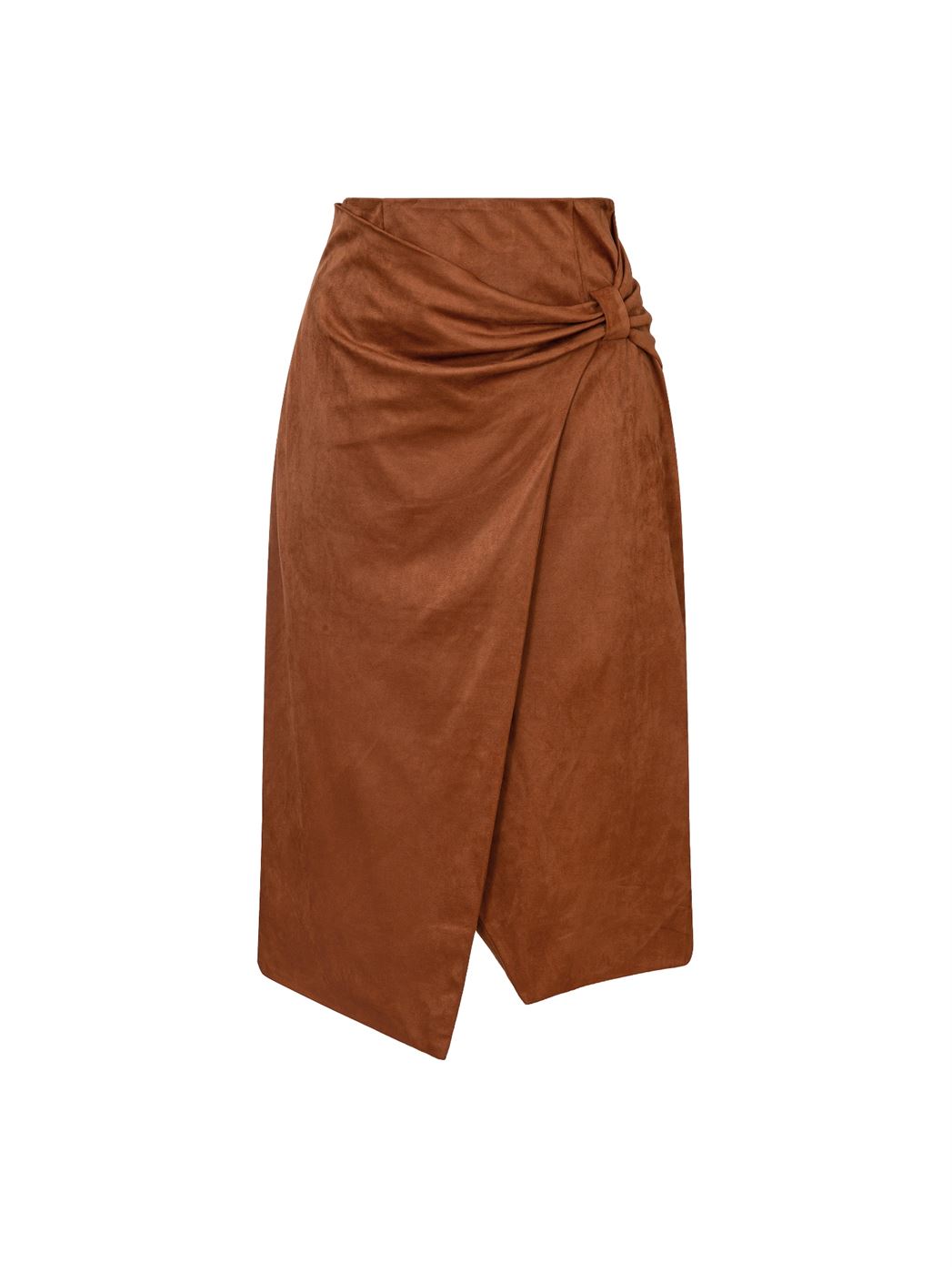 Dark Orange Suede Wrap Skirt