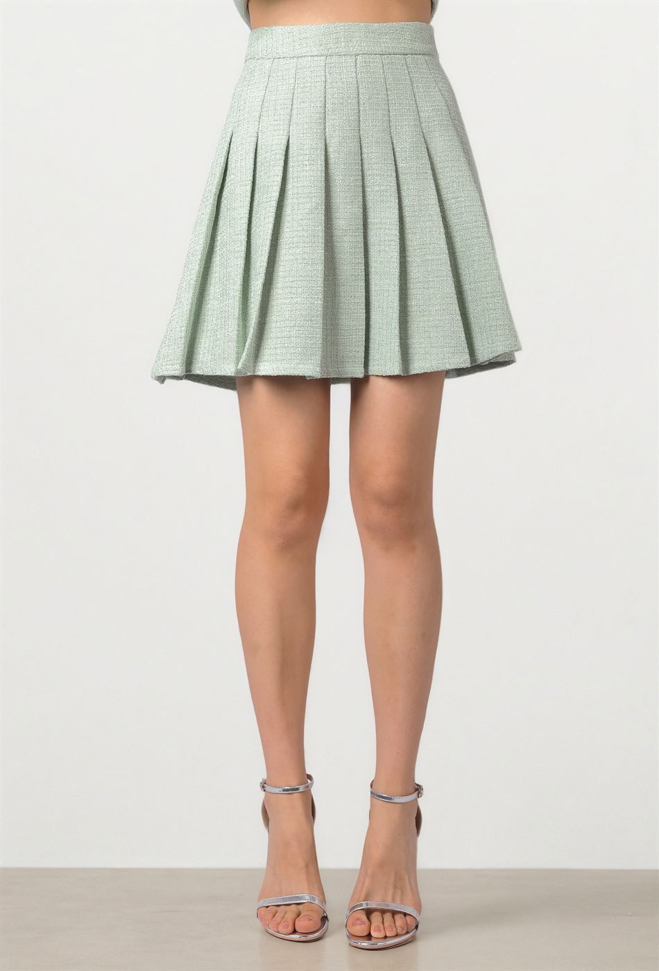 Mint Tweed Skirt