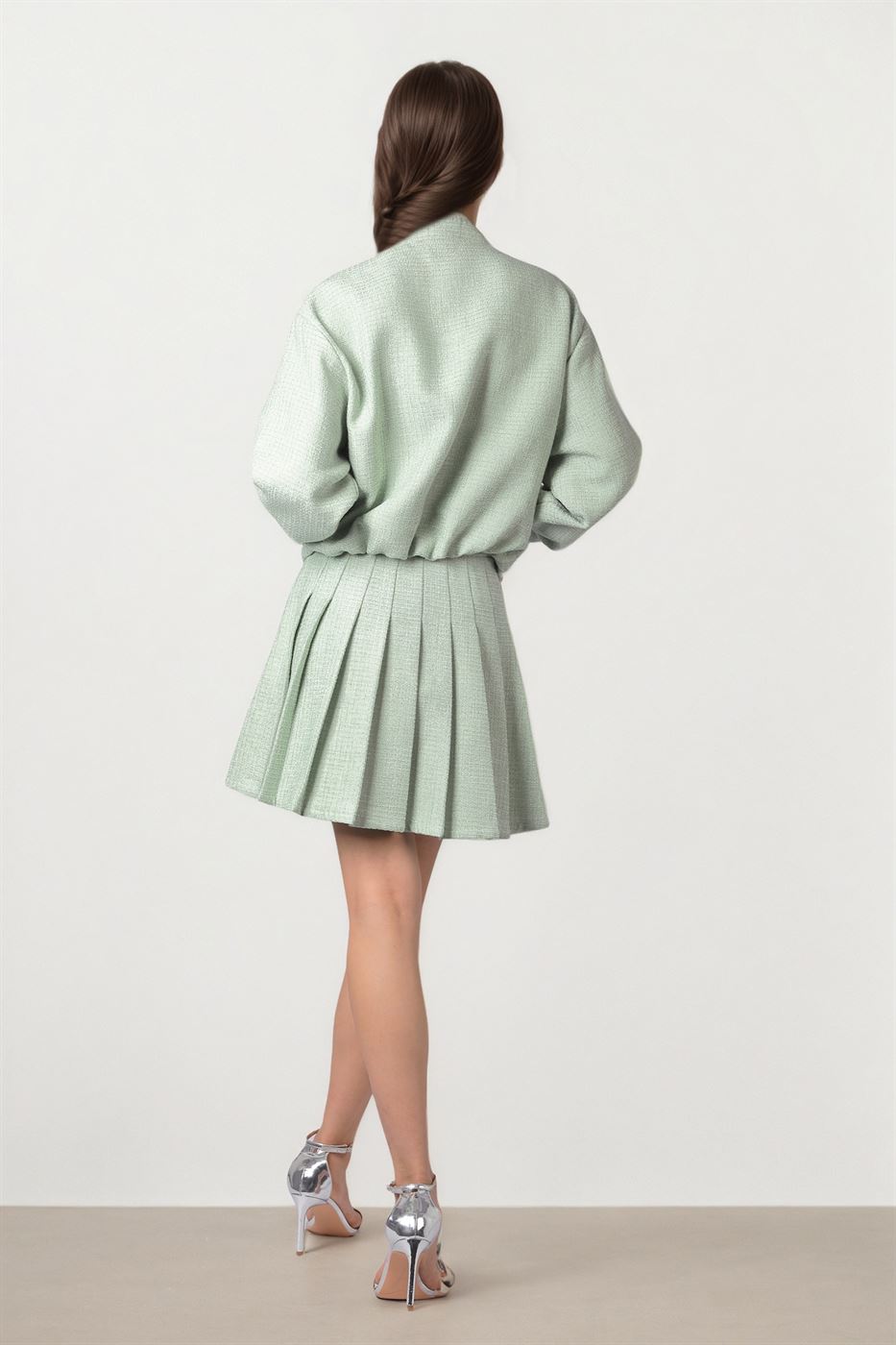 Mint Tweed Skirt