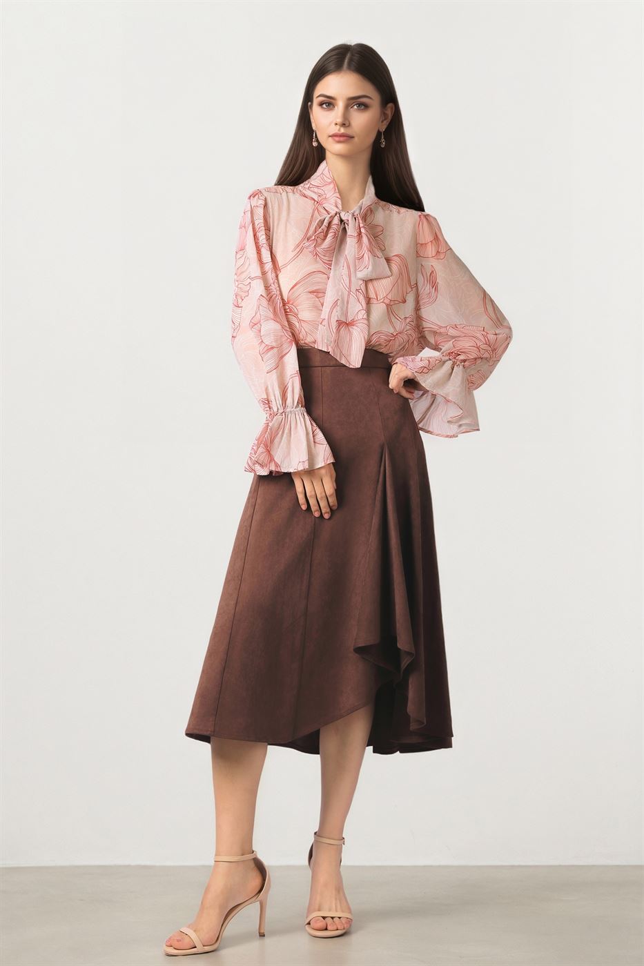 CHIFFON BLOUSE WITH  SCARF