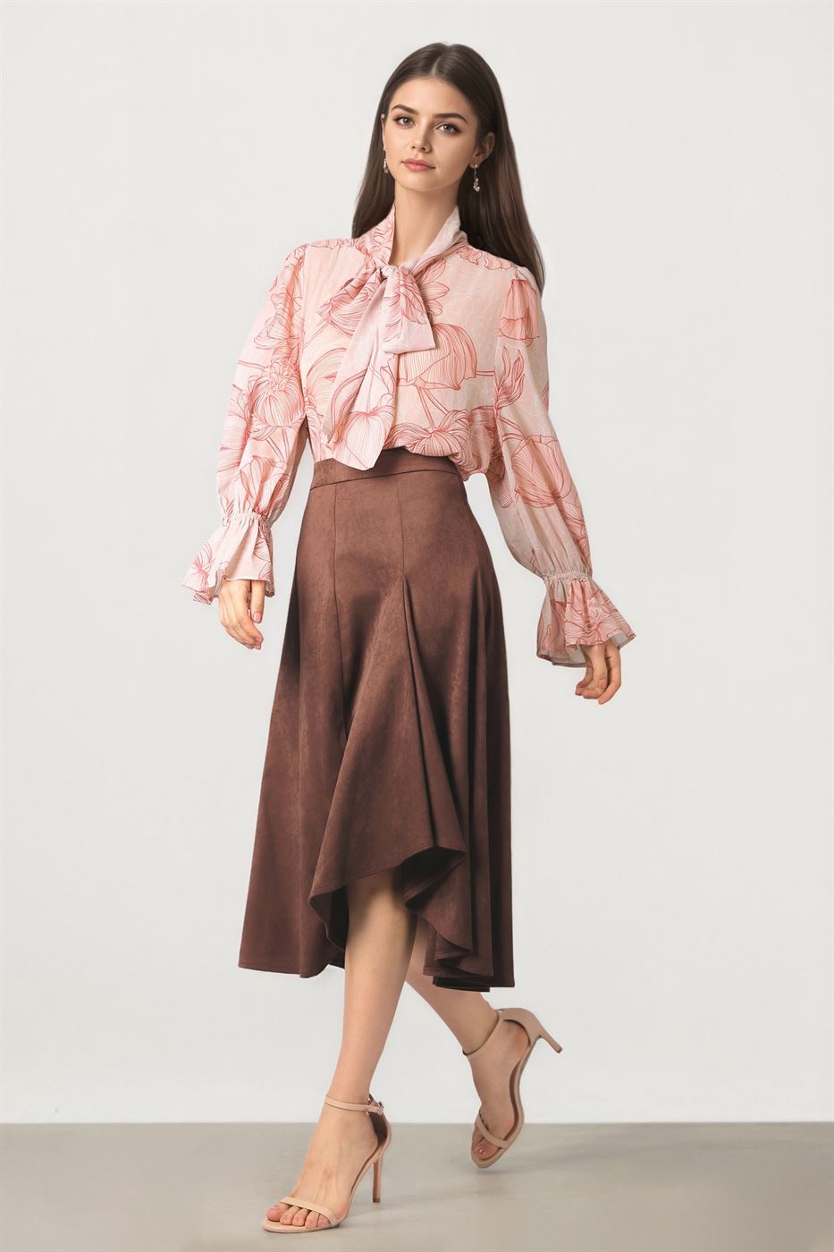 CHIFFON BLOUSE WITH  SCARF