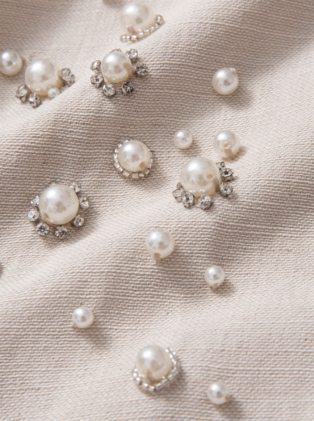 Beige Top With Pearls