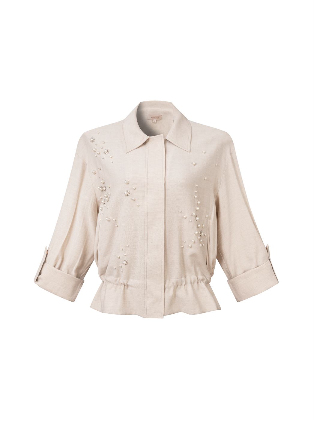 Beige Top With Pearls