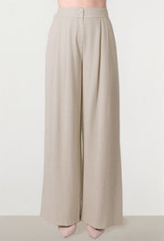 BEIGE WIDE LEG PANTS