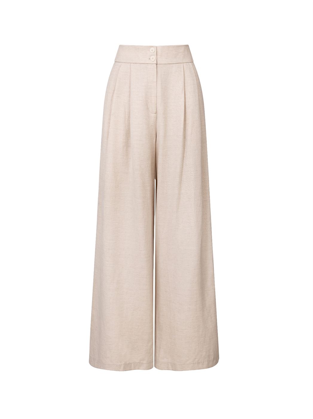 BEIGE WIDE LEG PANTS
