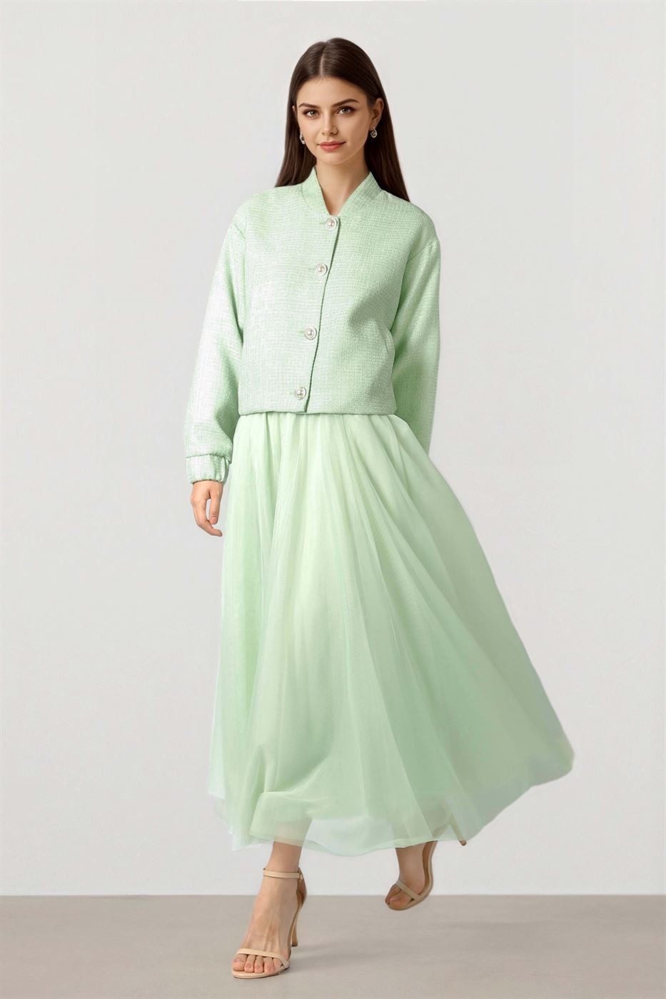 MESH MIDI SKIRT