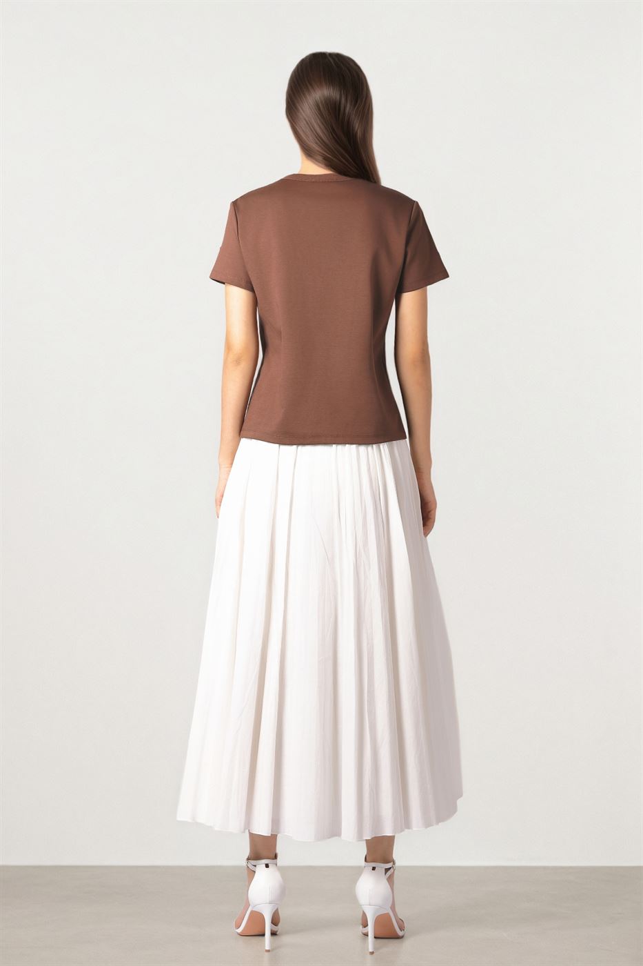 EMBELLISHED BROWN T-SHIRT