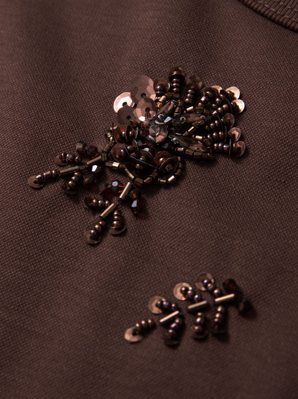 EMBELLISHED BROWN T-SHIRT