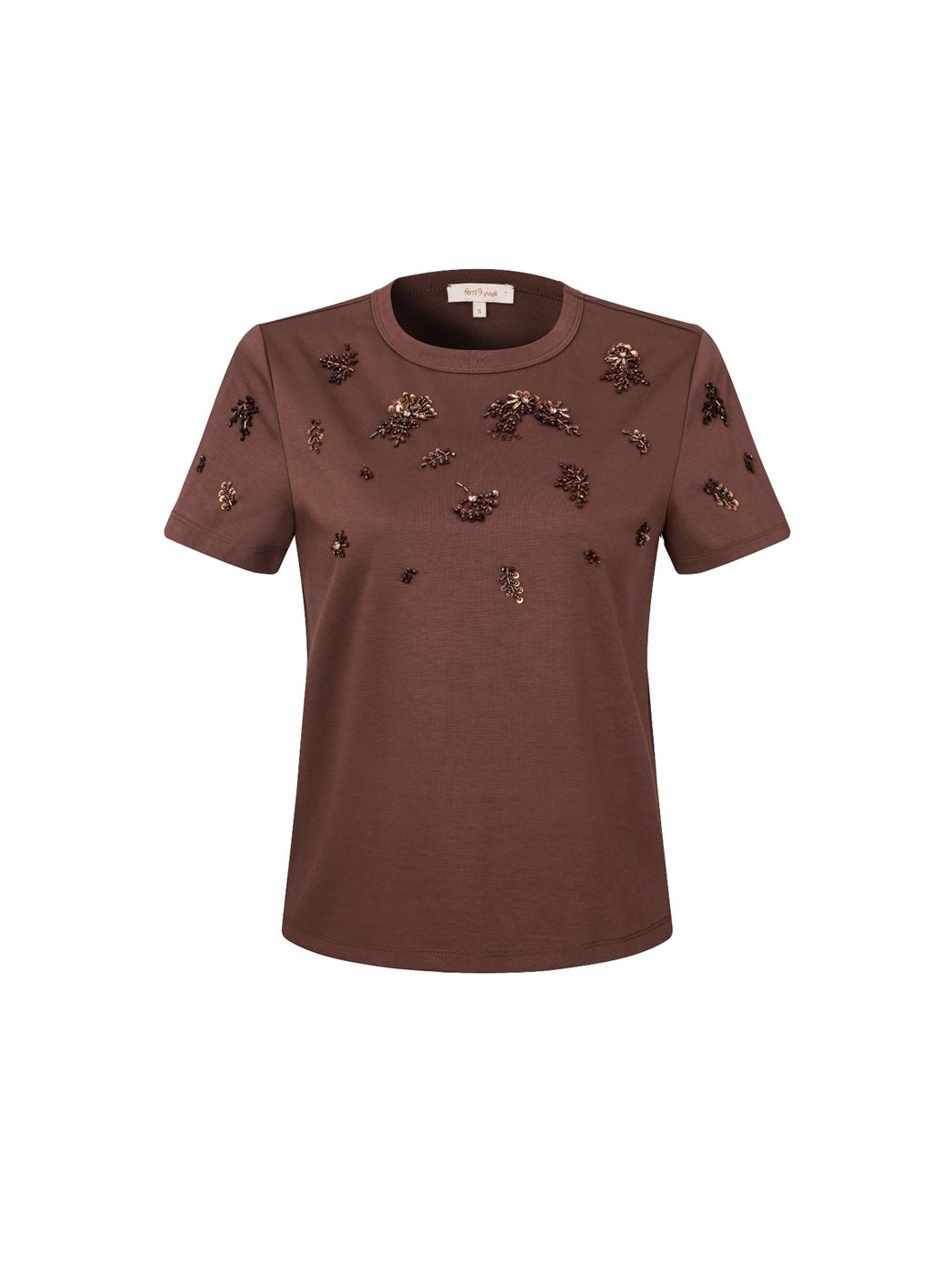 EMBELLISHED BROWN T-SHIRT