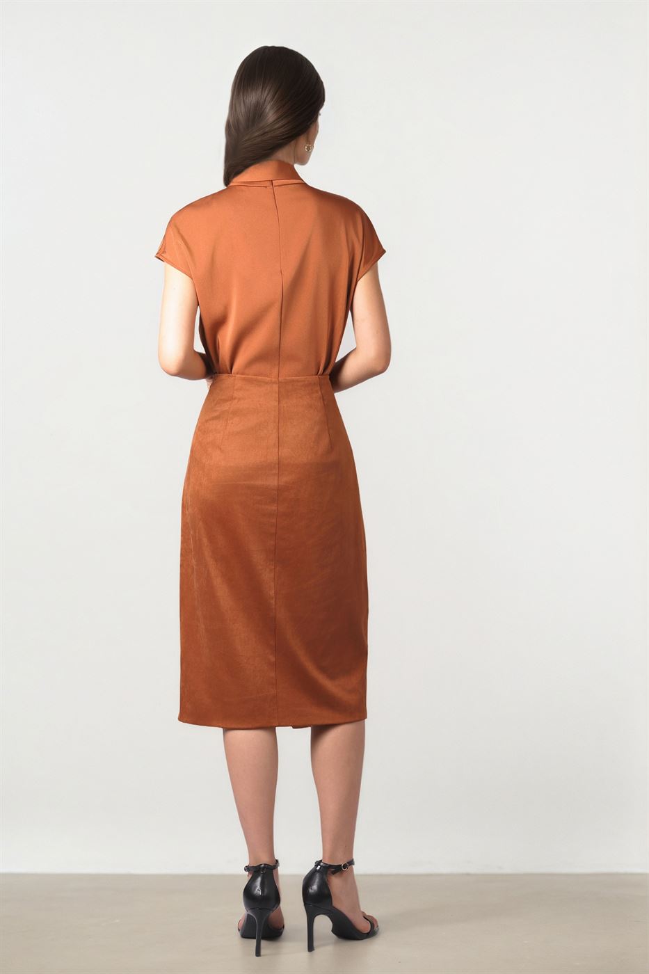 Satin Tie-Neck Blouse