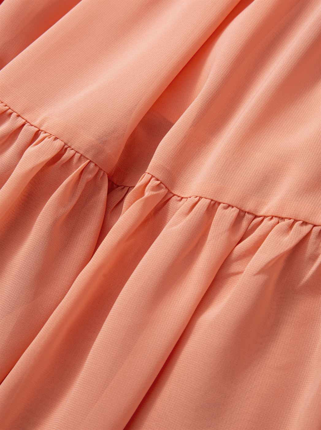 chiffon dress with a leather collar