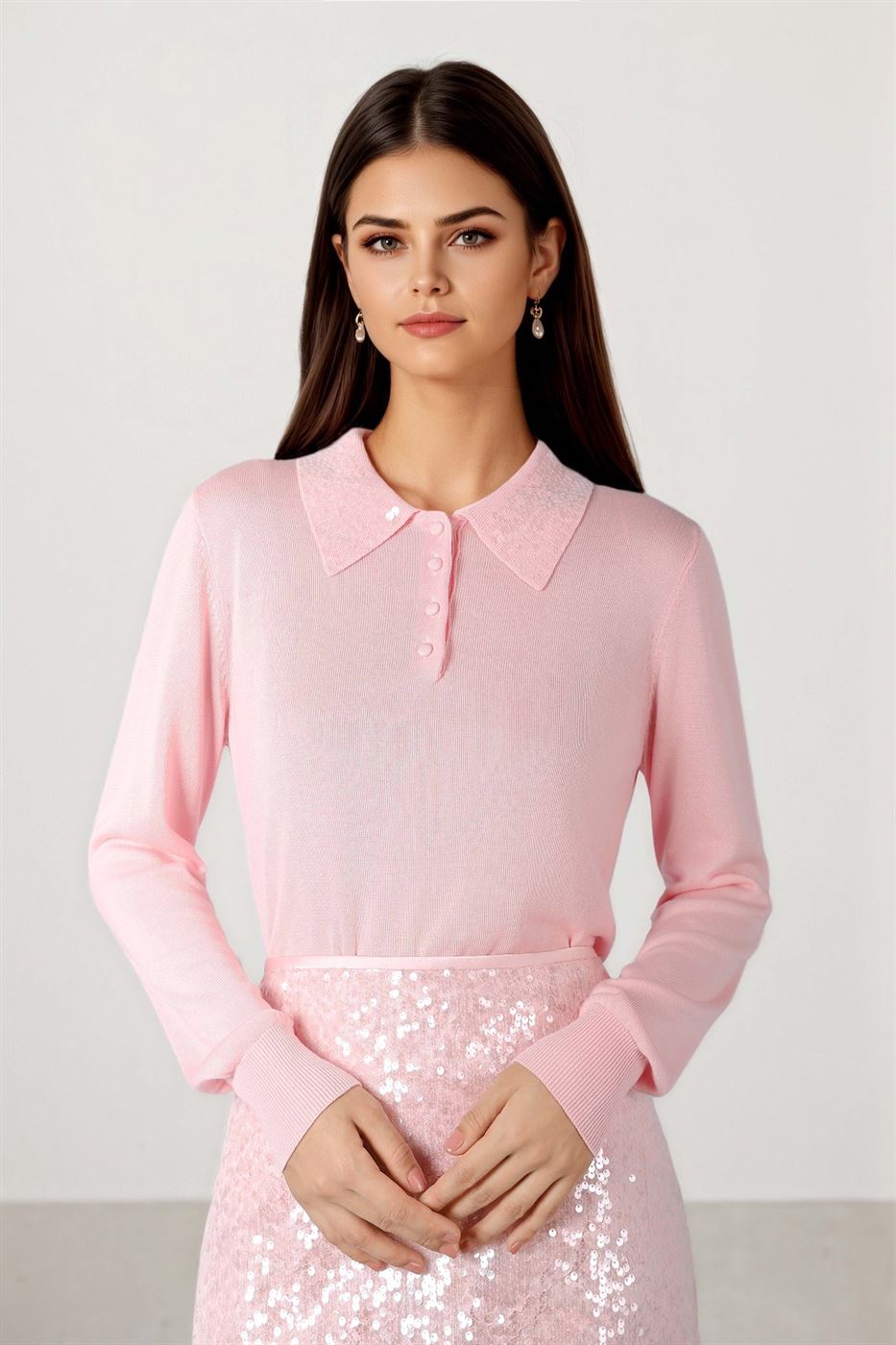 SEQUIN EMBELLISHED KNITTED TOP