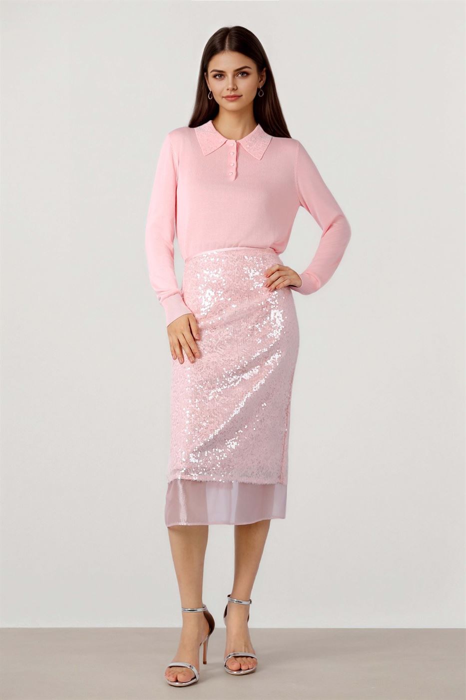 SEQUIN EMBELLISHED KNITTED TOP