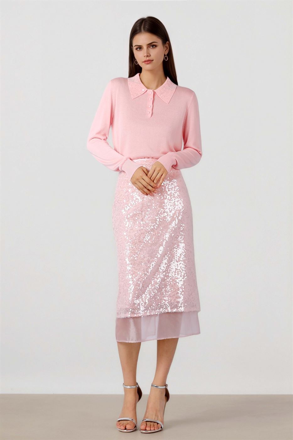 SEQUIN EMBELLISHED KNITTED TOP