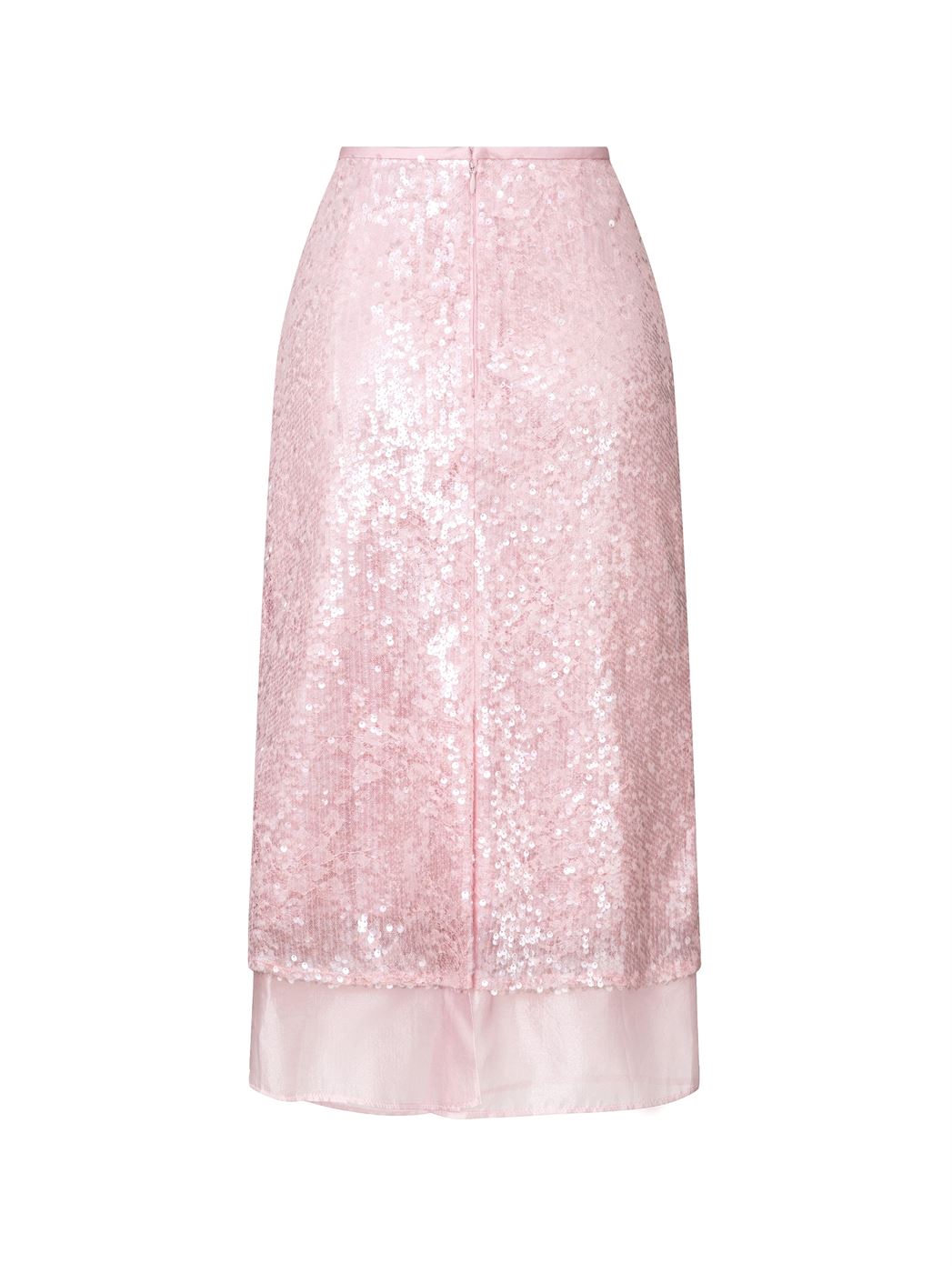 Sequin Organza Midi Skirt