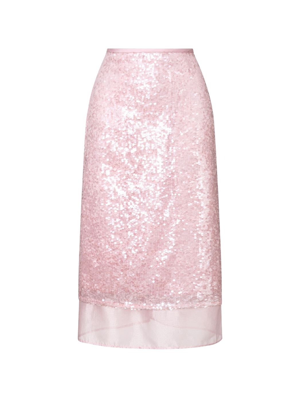 Sequin Organza Midi Skirt