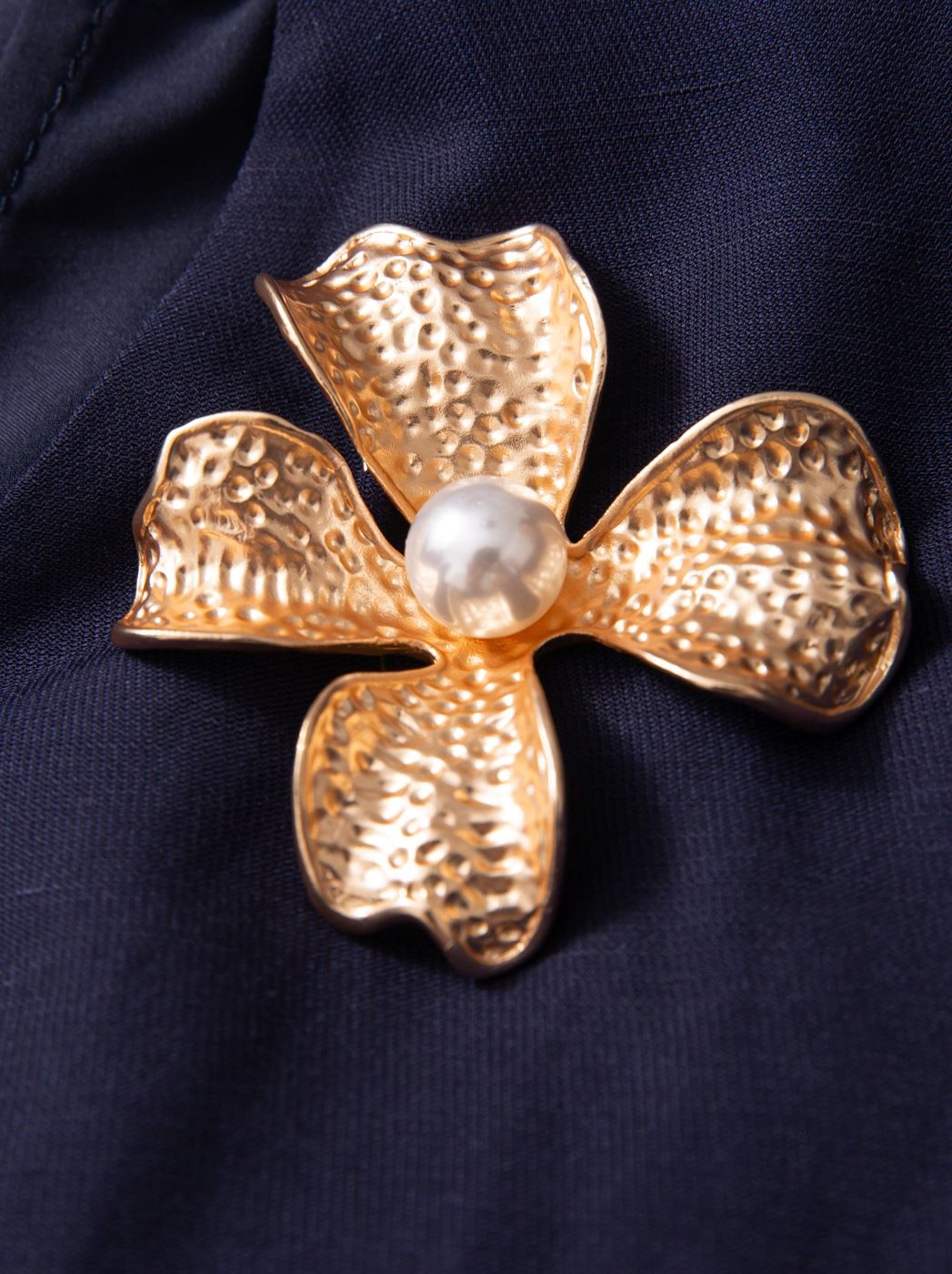 Pleated Maxi Dress with Brooch