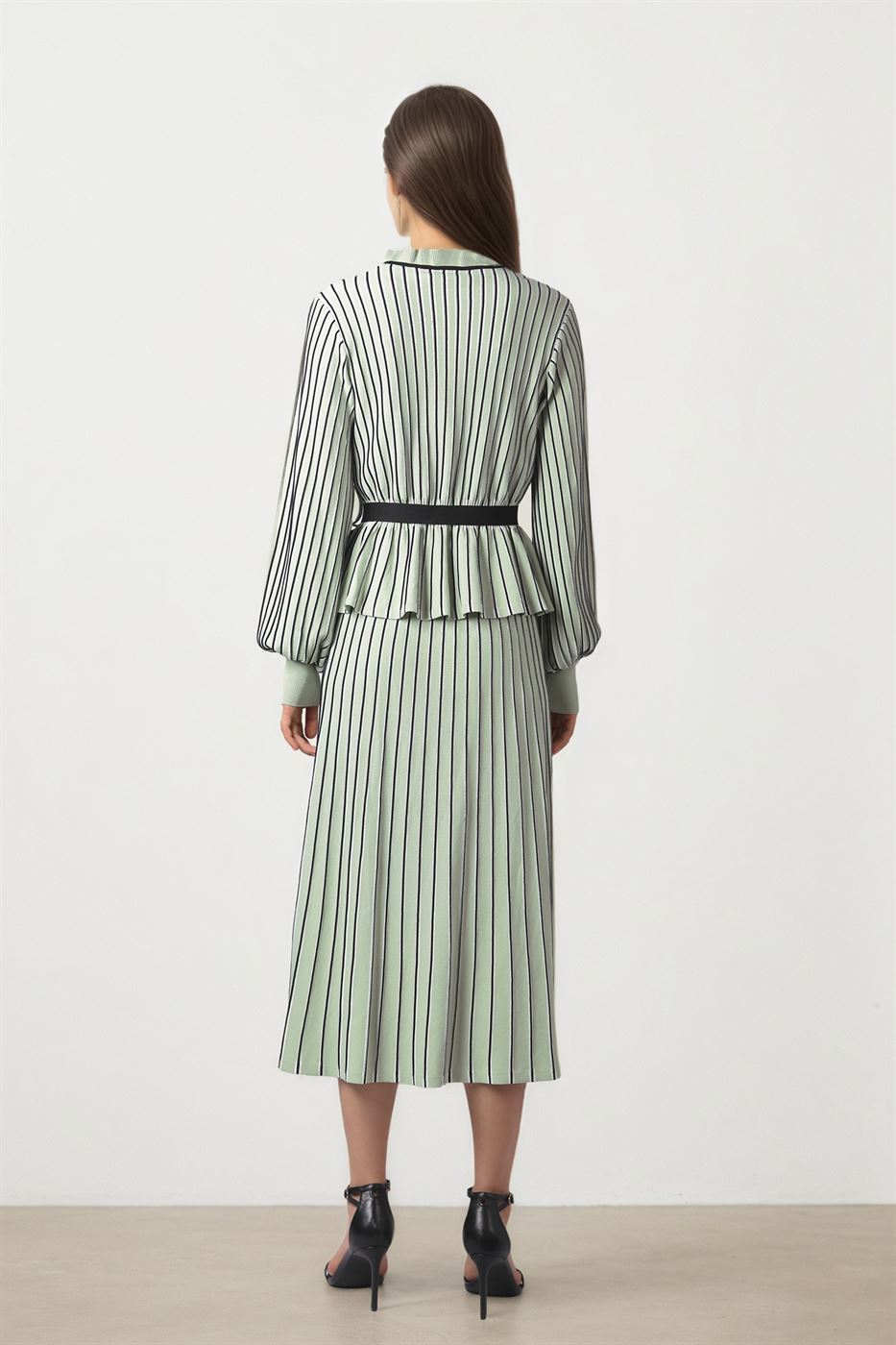 MINT STRIPED KNIT PULLOVER