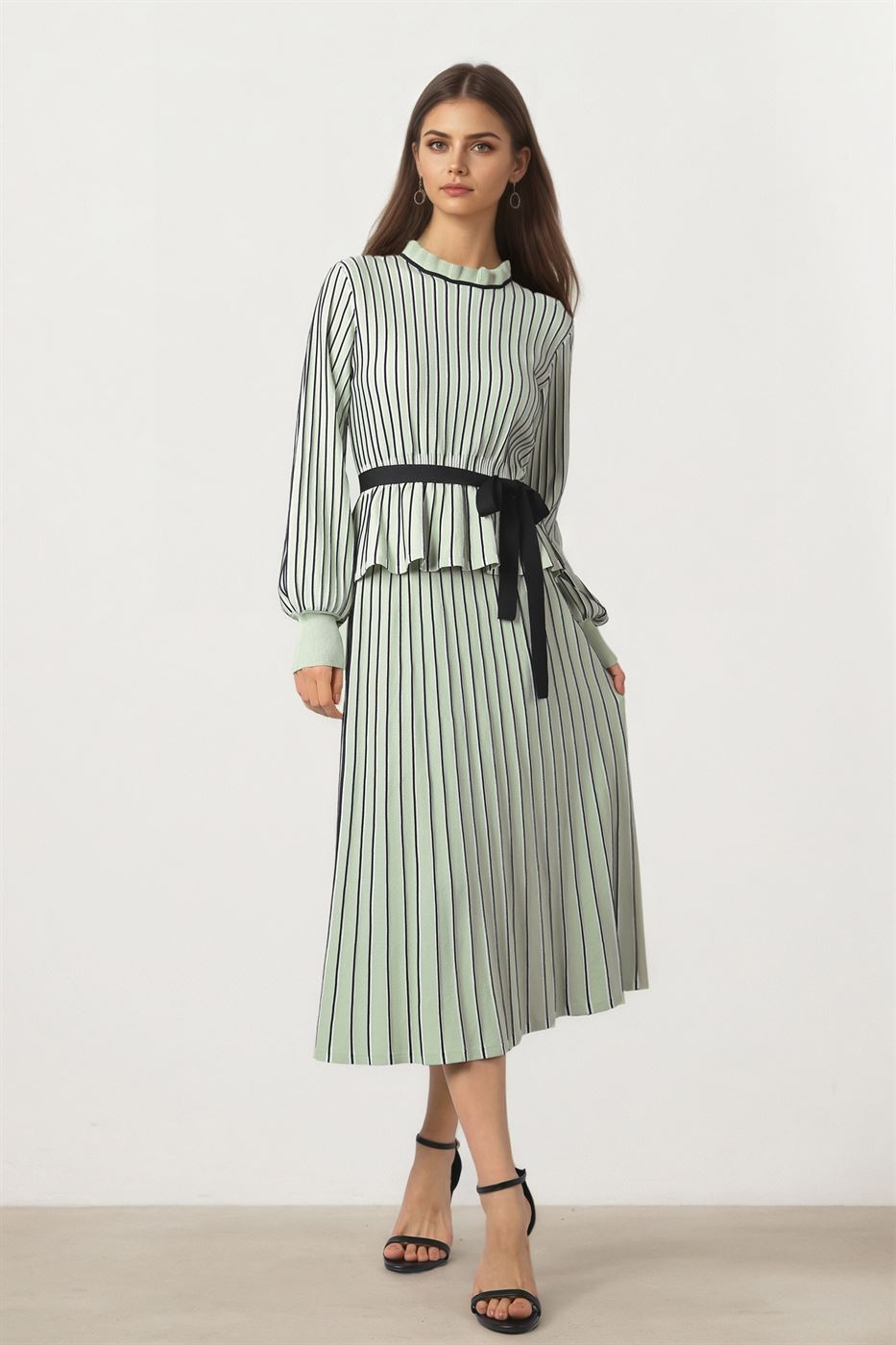 STRIPED A-LINE SKIRT