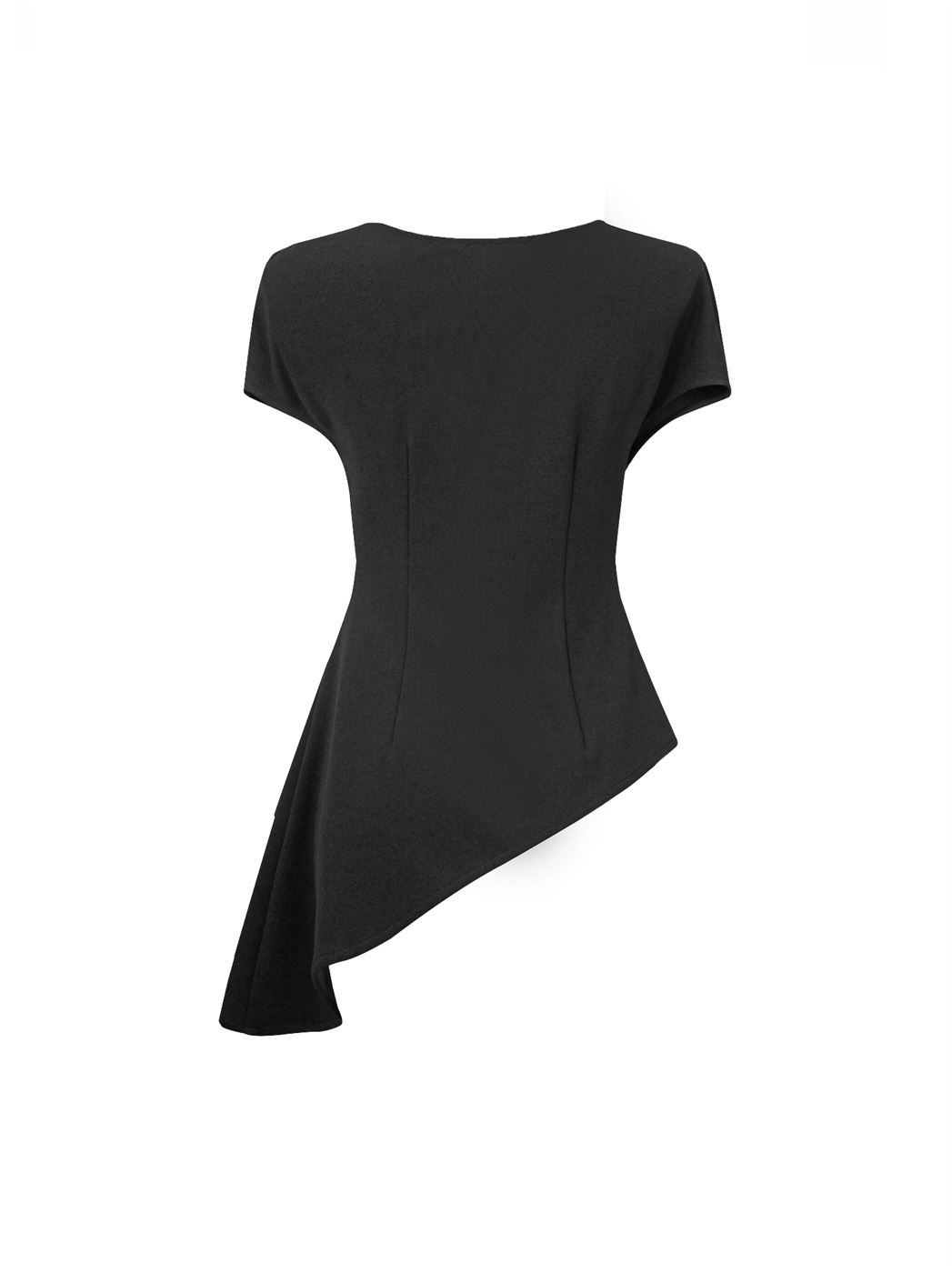 Asymmetric Black Jersey Top