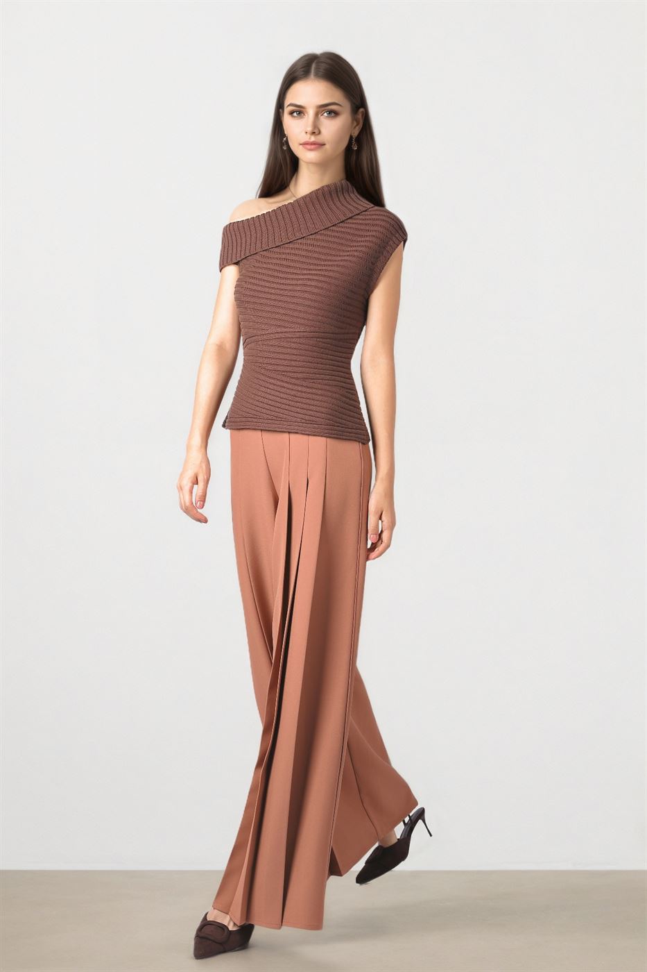 SINGLE SHOULDER RIBBED TOP