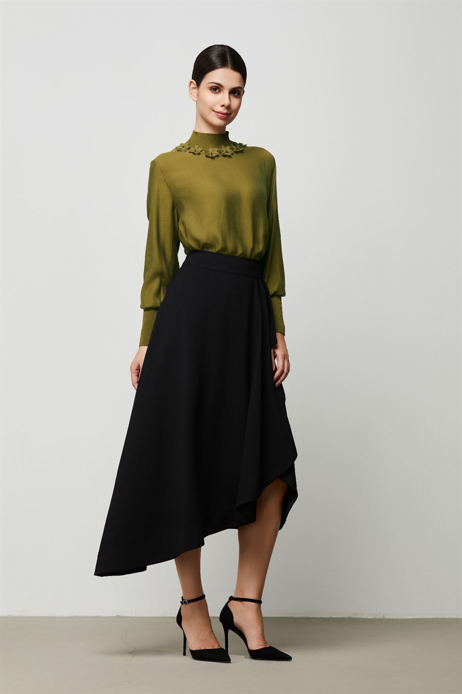 Asymmetrical Crepe Skirt - Femi9 EG