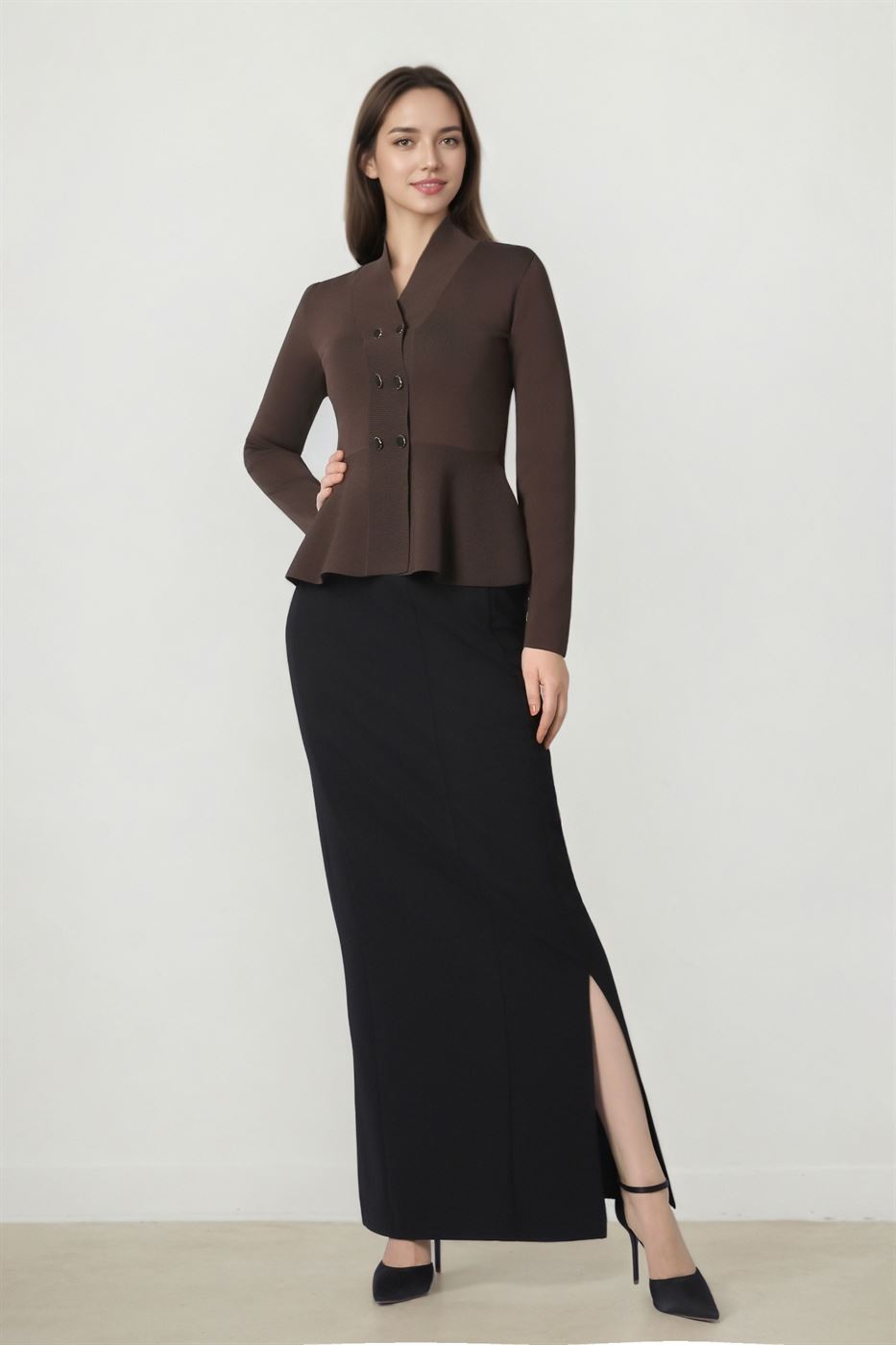 Classic Skirt With Slit - Femi9 EG