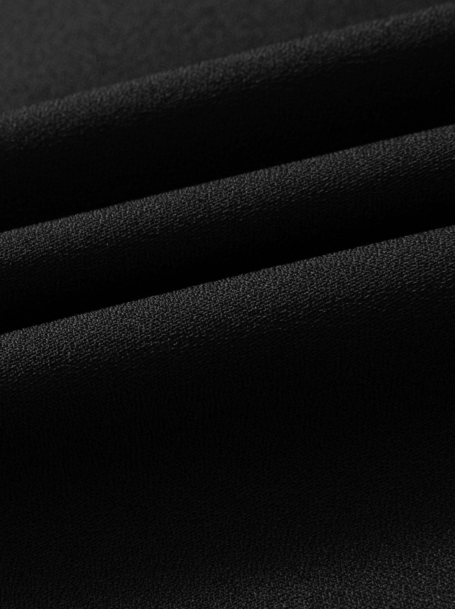 Black Pleated Crepe Maxi Skirt