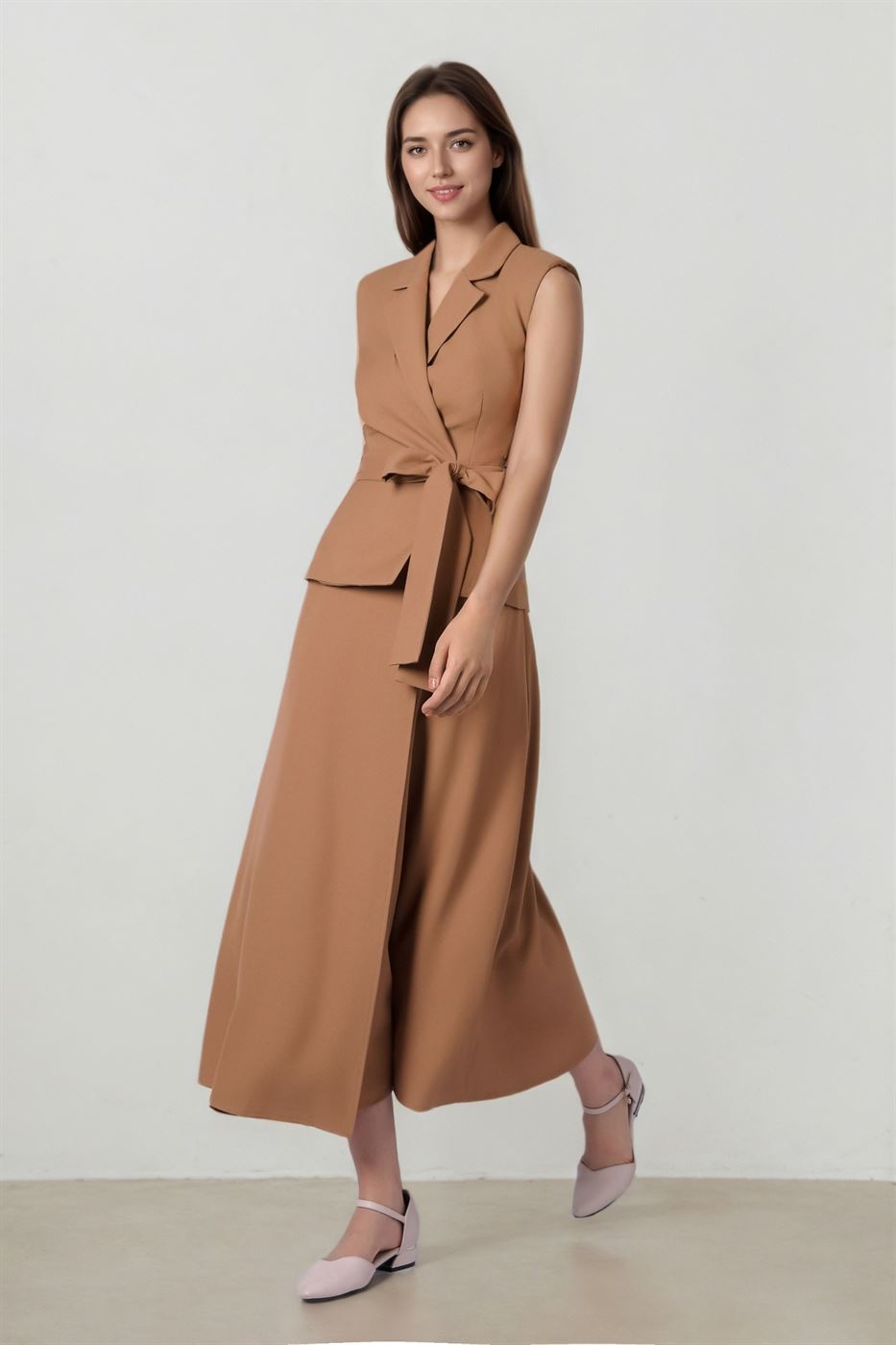 Sleeveless Wrap Crepe Dress - Femi9 EG