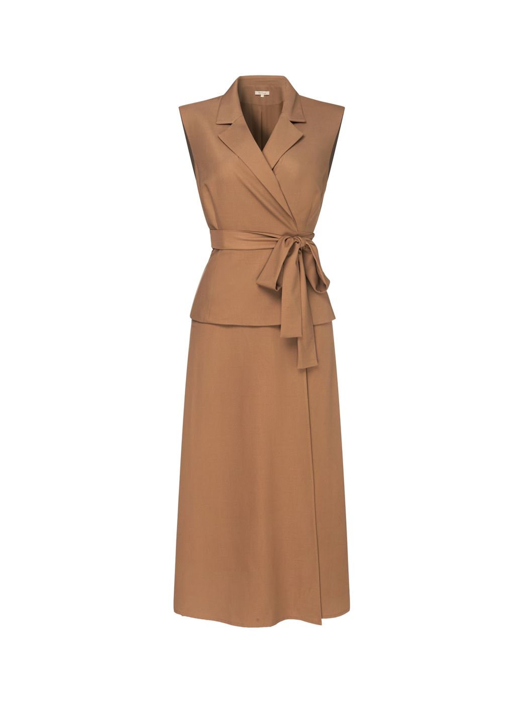 Sleeveless Wrap Crepe Dress - Femi9 EG