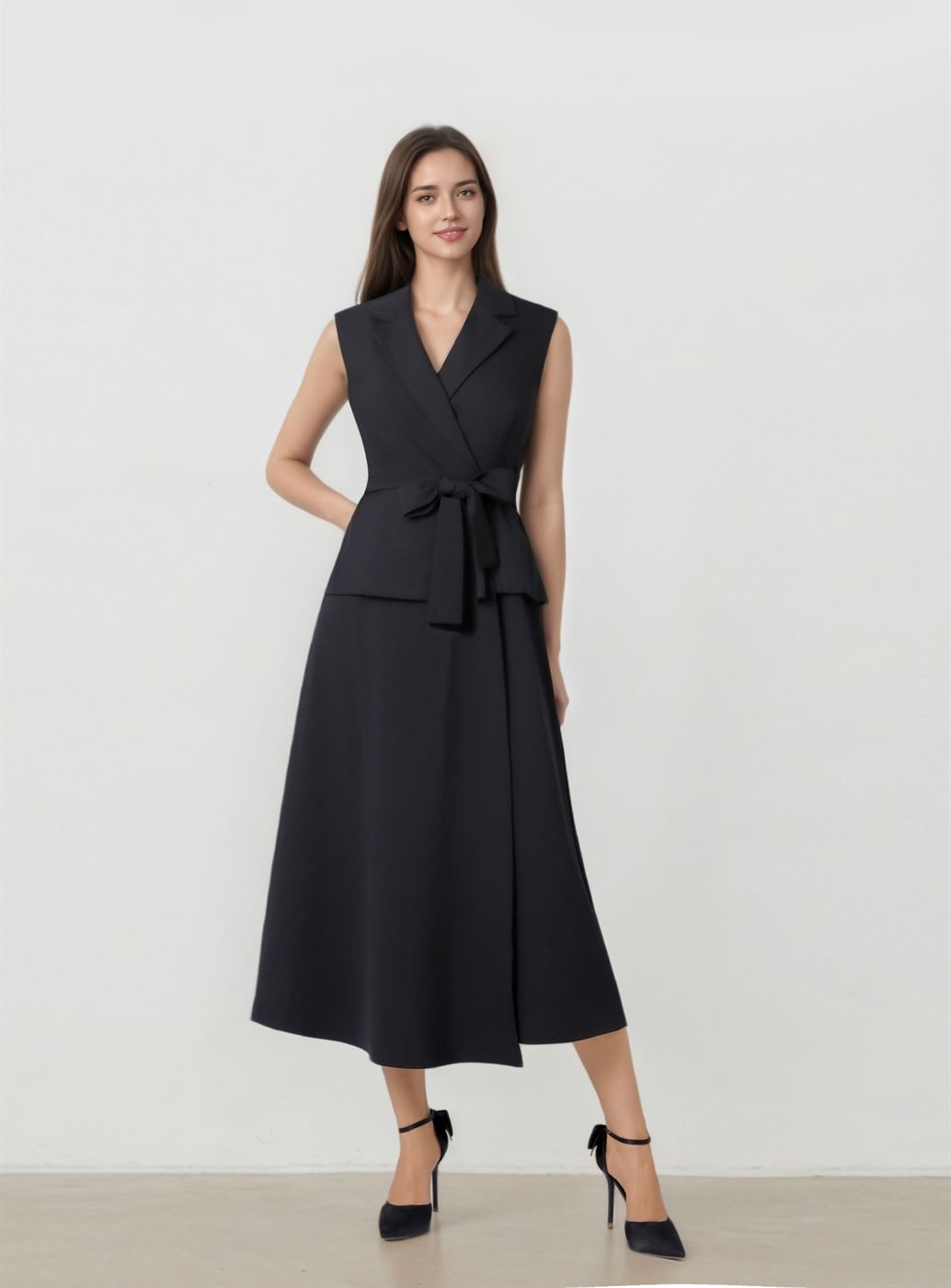 Sleeveless Belted Dress - Femi9 EG