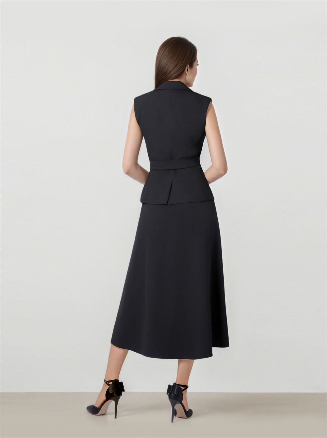 Sleeveless Belted Dress - Femi9 EG