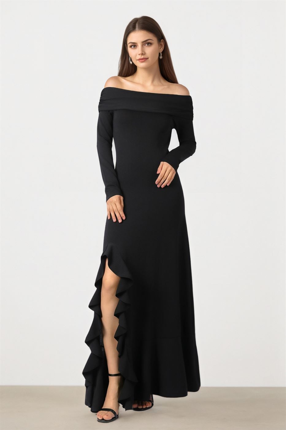 新品タグ付 ブラックOrga offshoulder dress andmary Orga offshoulder dress