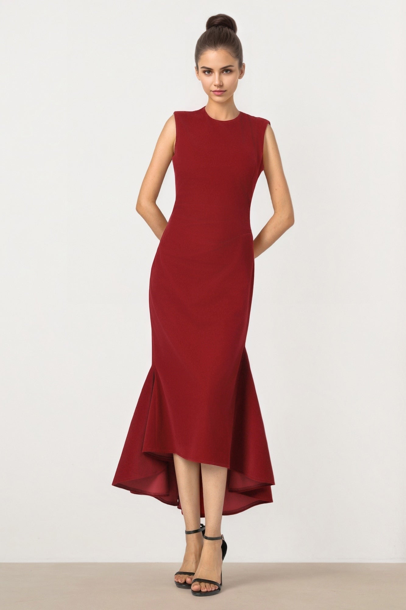 SLEEVELESS VELVET DRESS