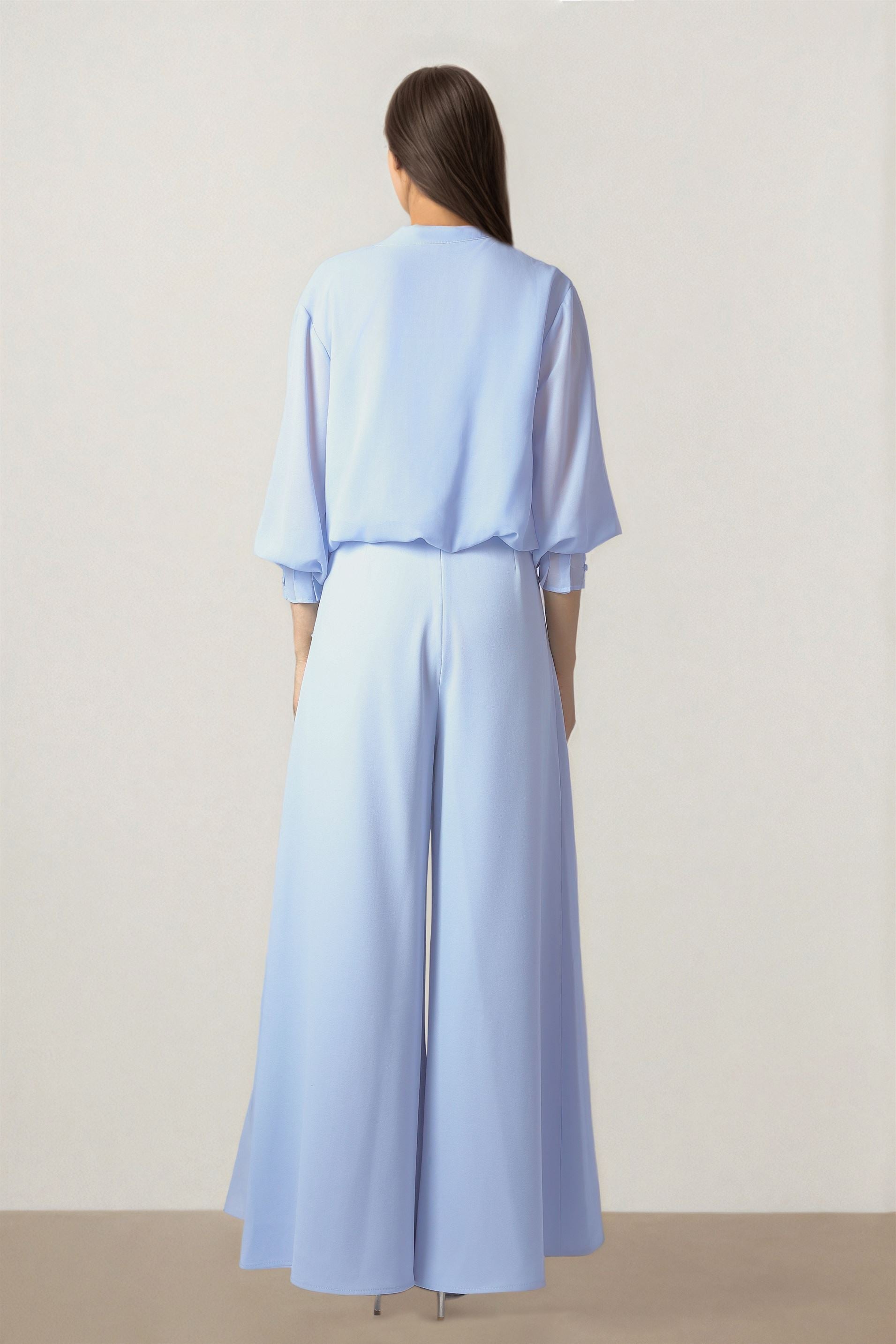 Light Blue Chiffon Top