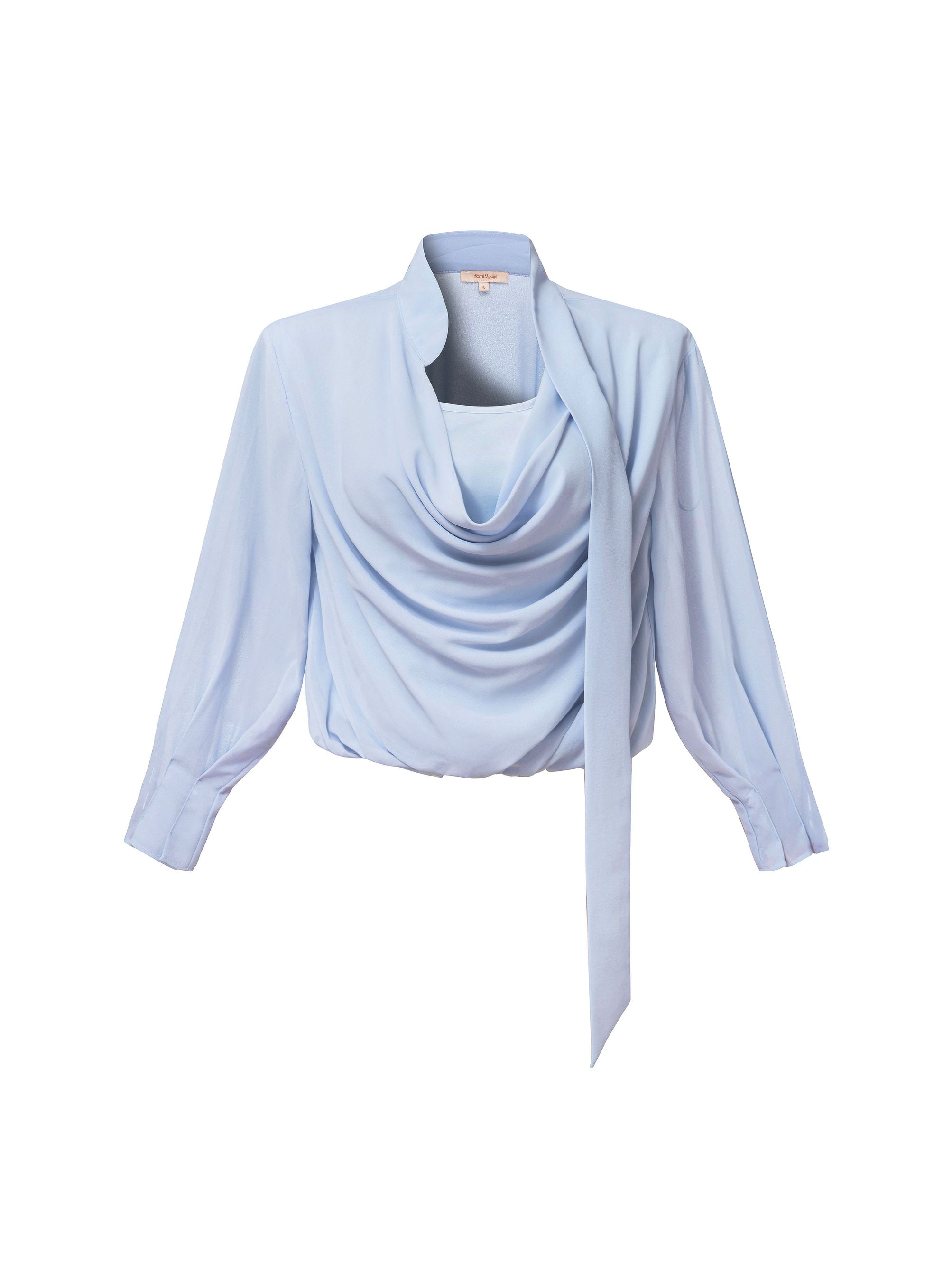 Light Blue Chiffon Top